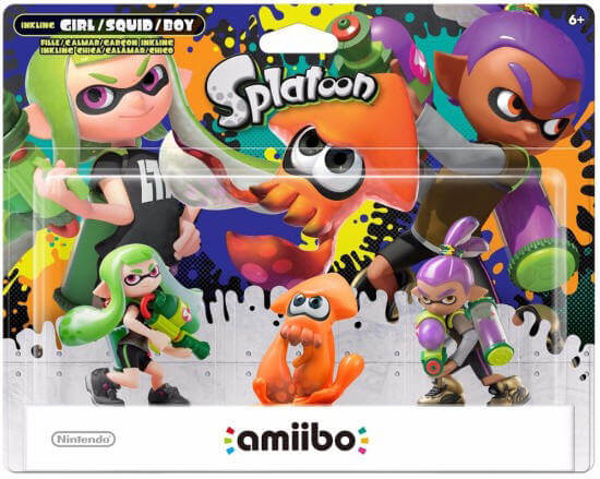 Nintendo - amiibo Figure (Splatoon Series Inkling Girl/Squid/Boy) - Front Zoom